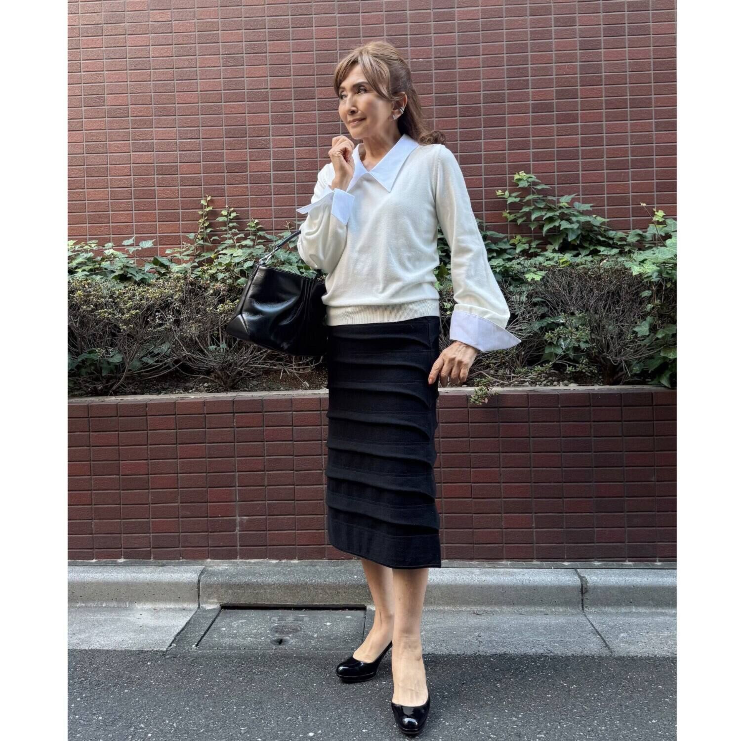 マダムヒロコ ティアードフリル ニットスカート