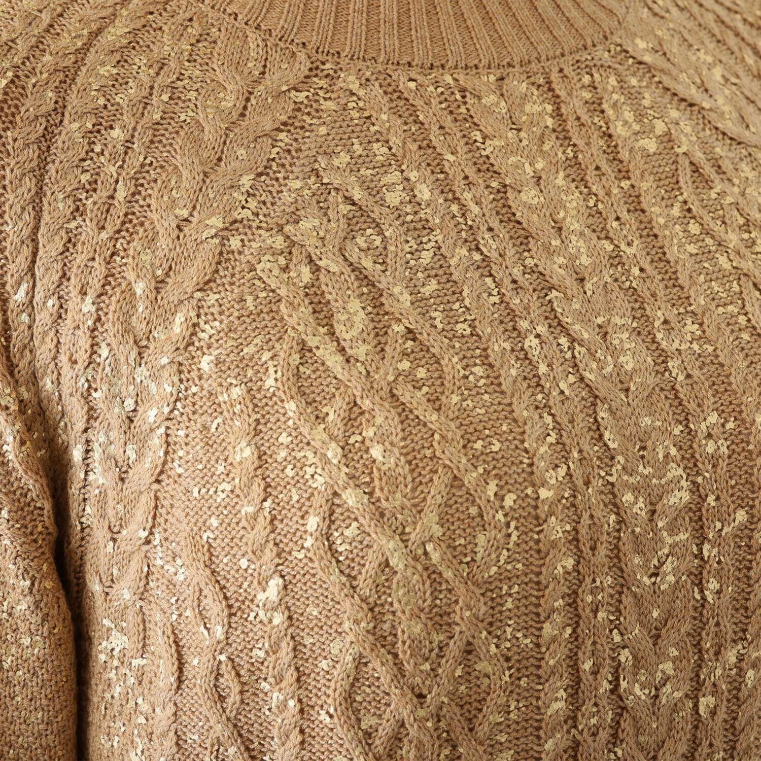 キョウコ　ヒガ 箔プリント ケーブルニット