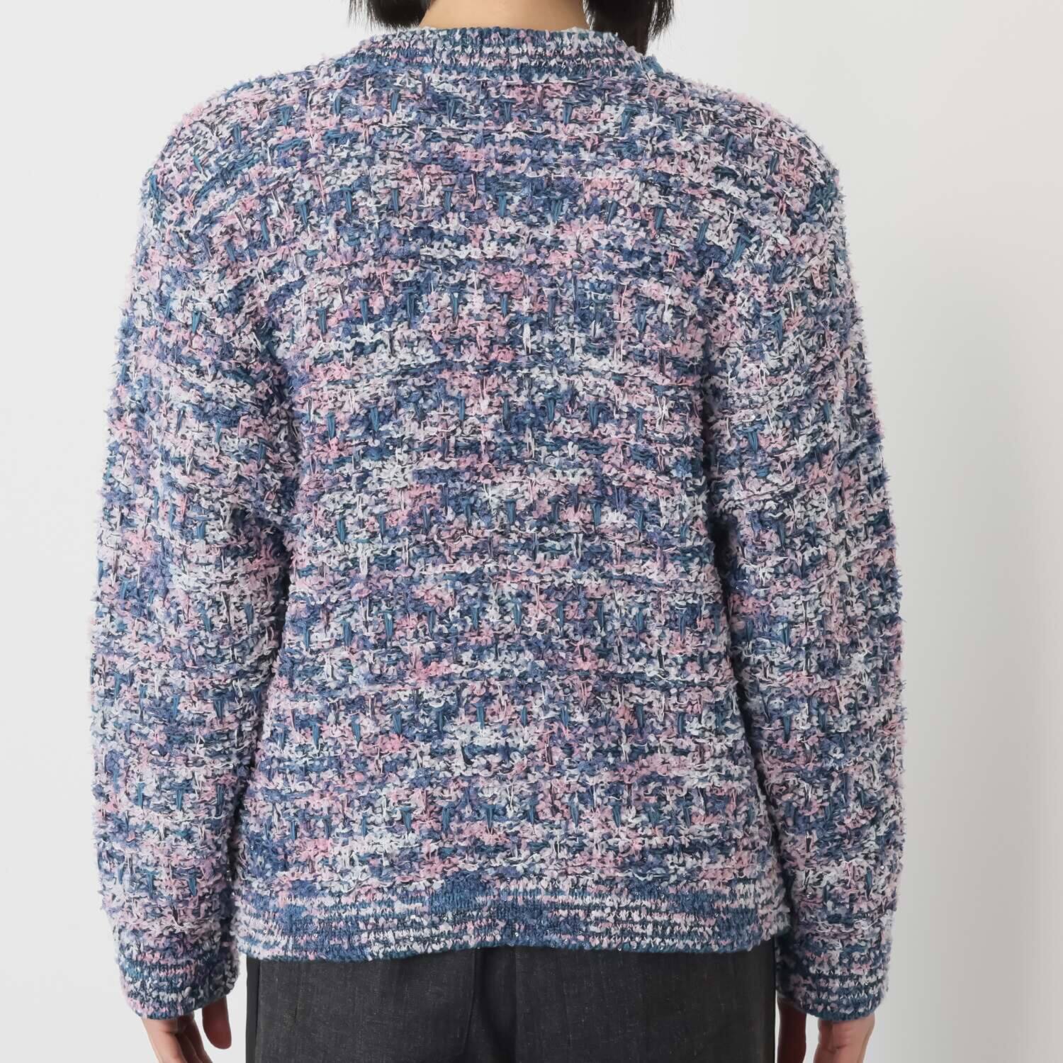 ミューリエ ジャケット見えで リッチ映え 大人のツイード ニットカーディガン