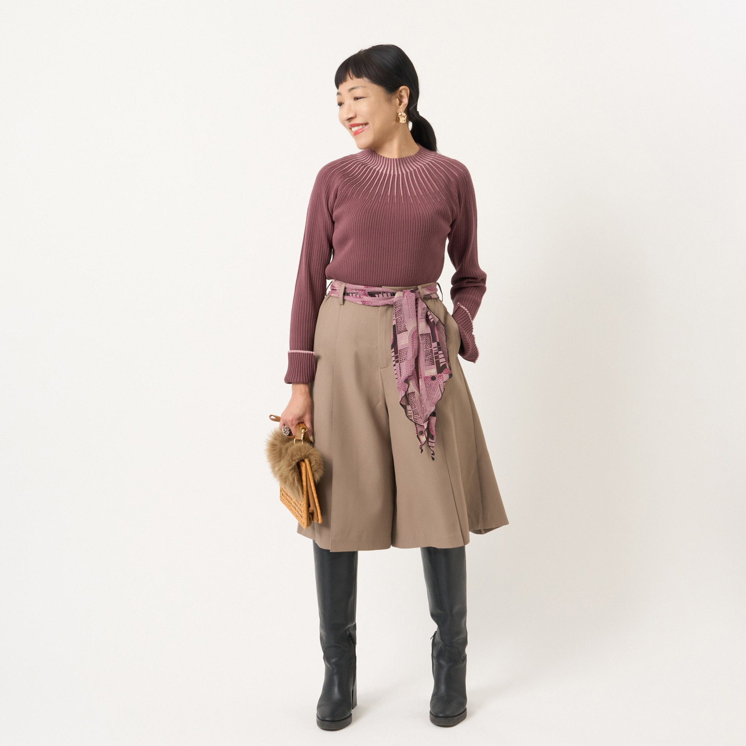 ミューリエ アイビー気分で フレッシュに 大人のきれいめ キュロットパンツ