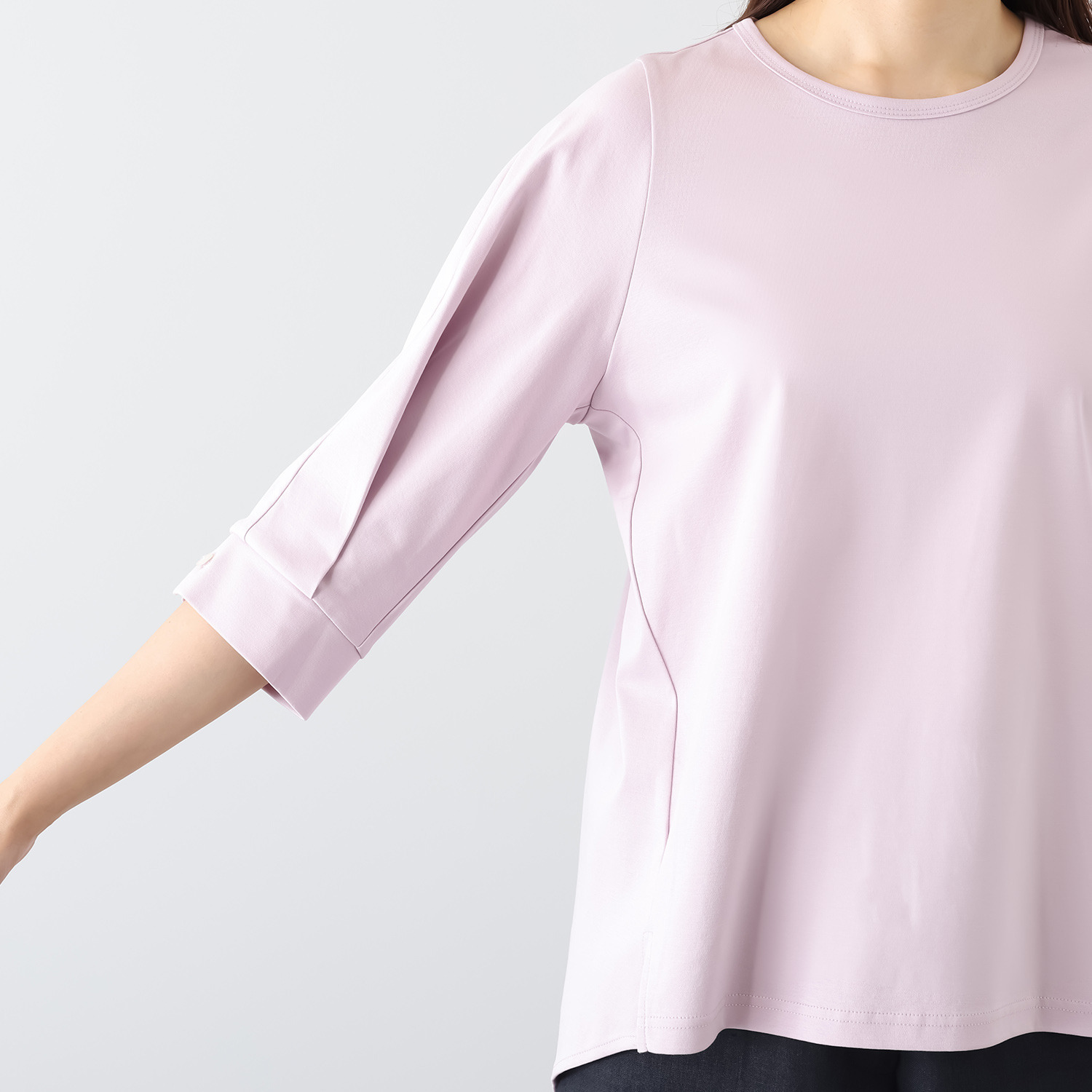 メリオン スーピマコットン１００％ なめらかで至福の着心地 袖タックデザイン チュニックプルオーバー