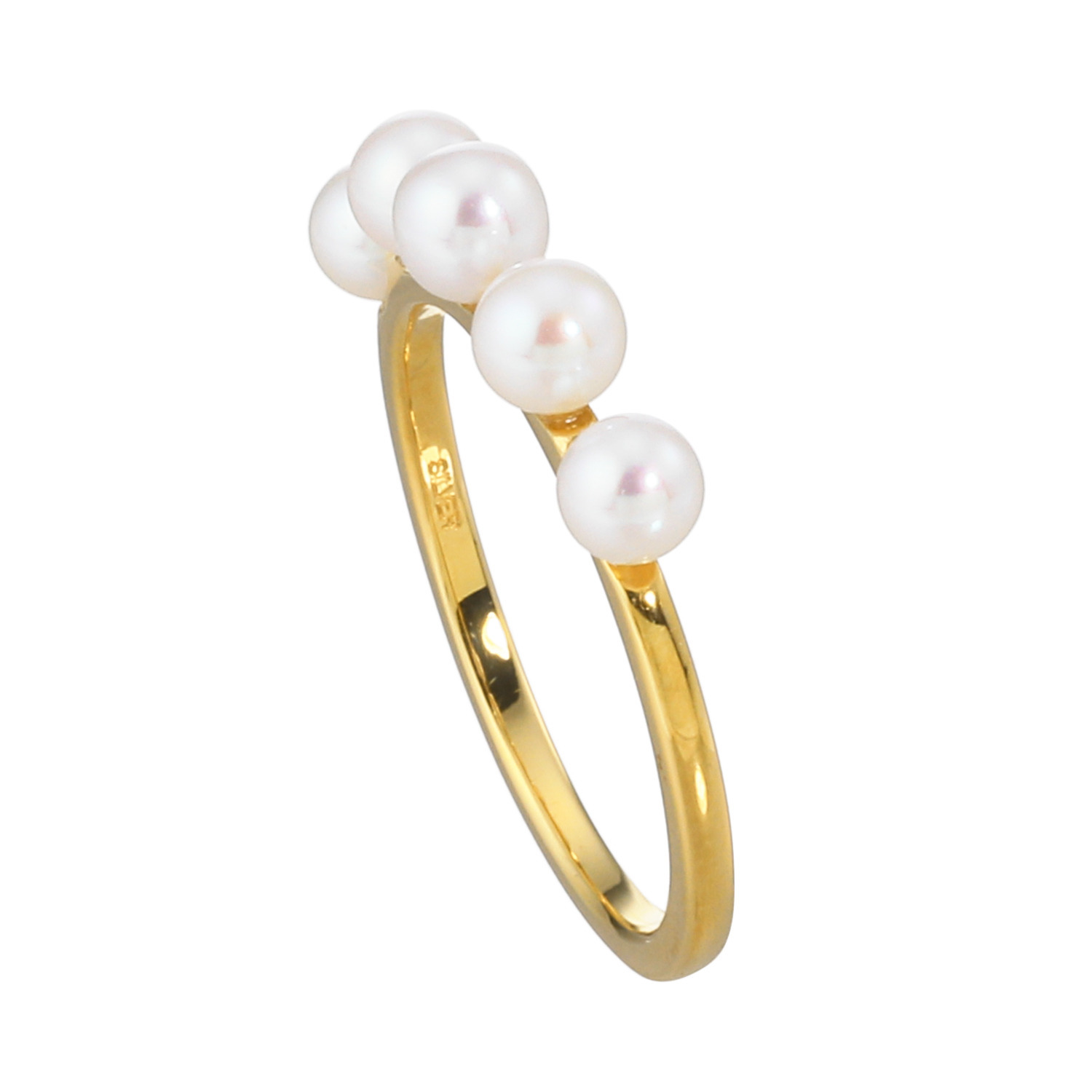 ペレフェリーク シルバー ベビー淡水パール ラインデザインリング