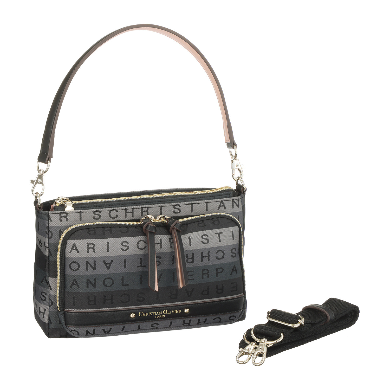 クリスチャン　オリビエ はっ水 グラデーションジャガード ２ウェイ多機能ポシェット