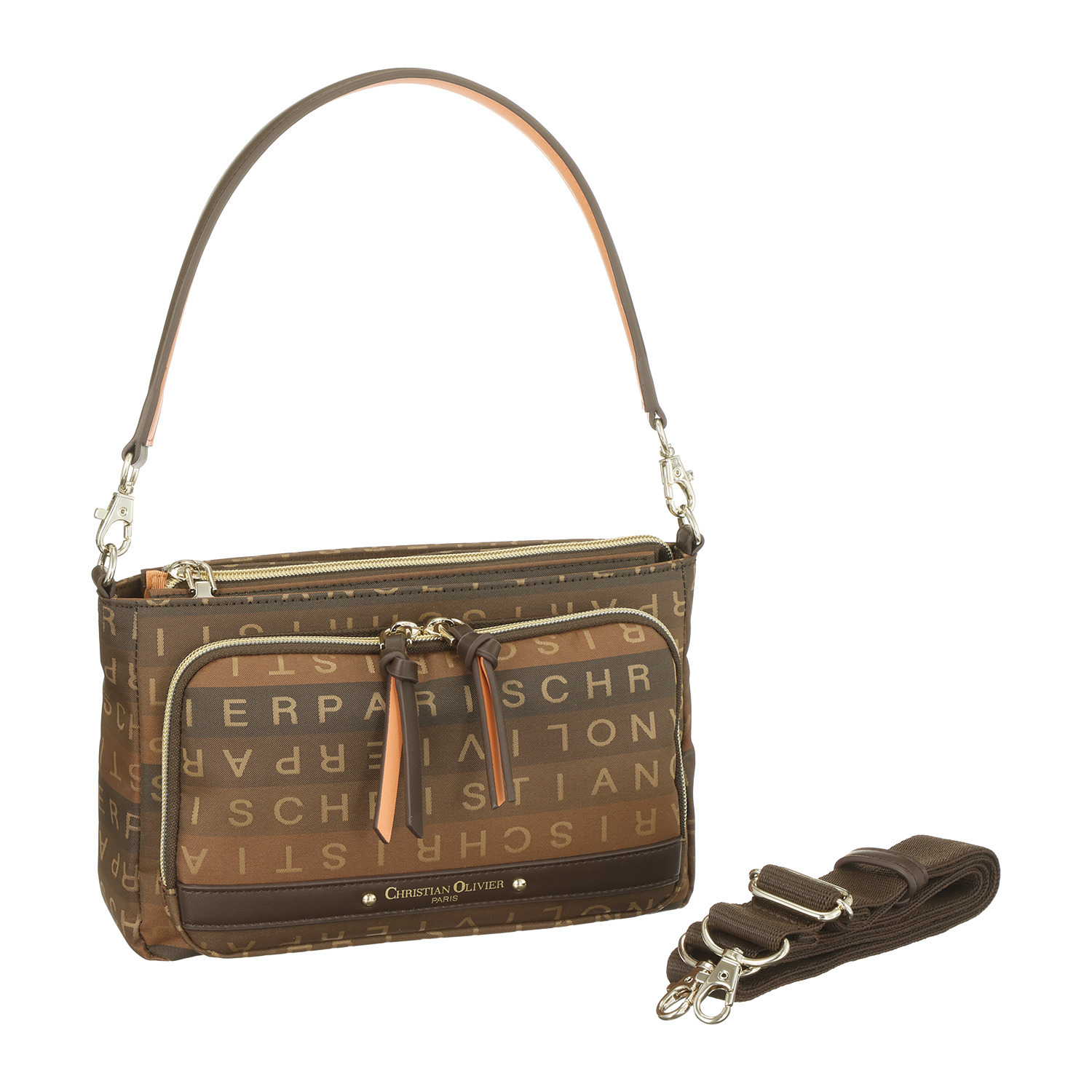 クリスチャン　オリビエ はっ水 グラデーションジャガード ２ウェイ多機能ポシェット