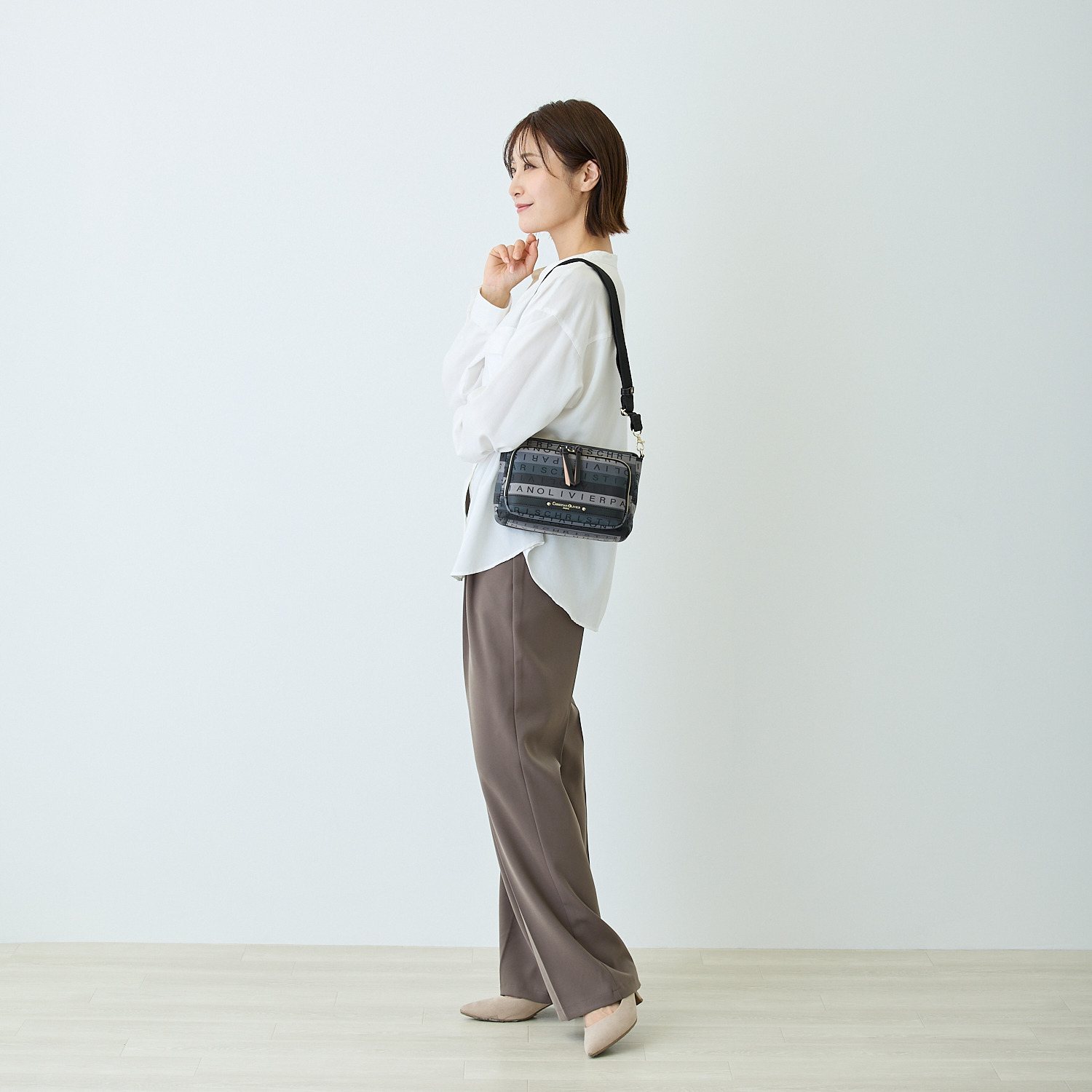 クリスチャン　オリビエ はっ水 グラデーションジャガード ２ウェイ多機能ポシェット