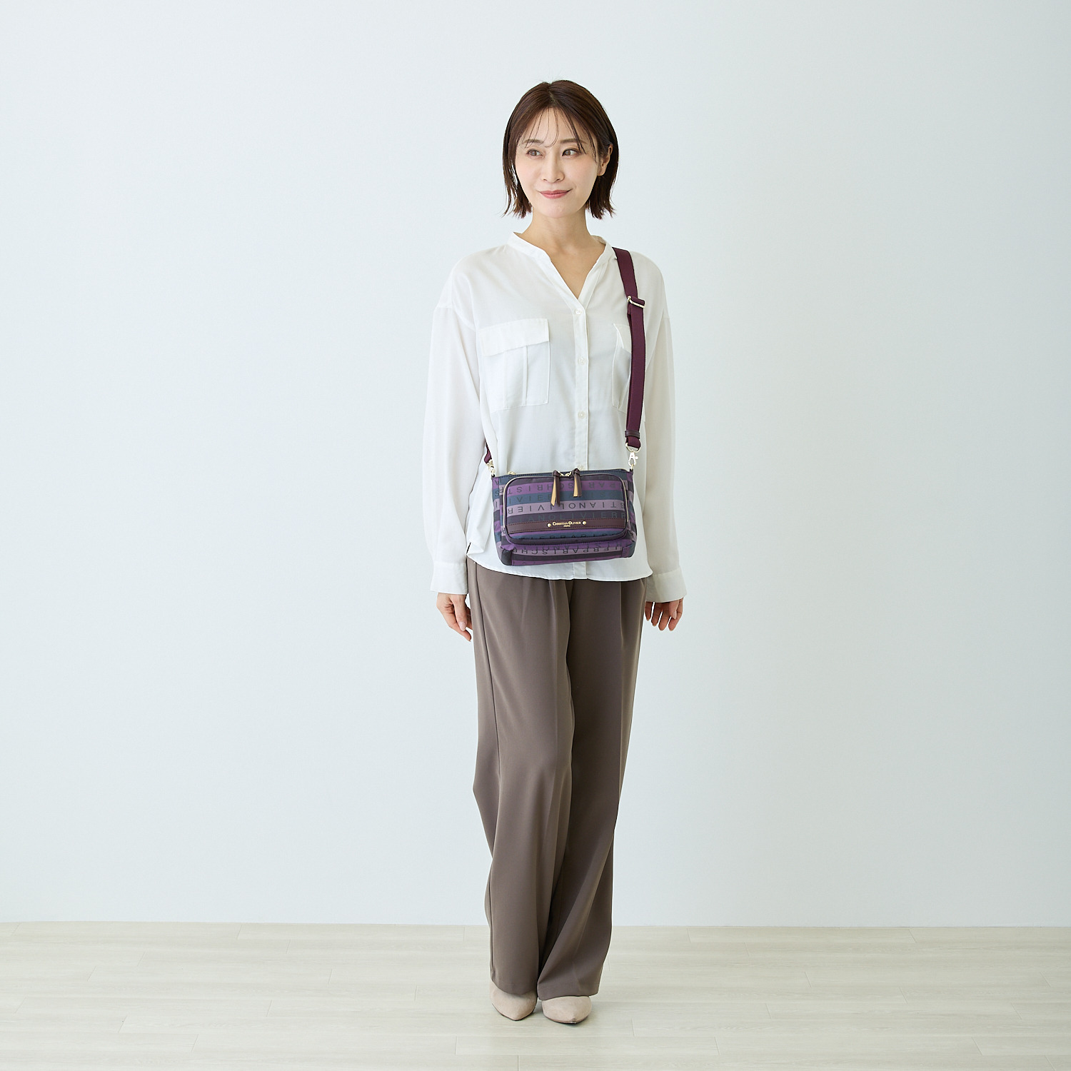 クリスチャン　オリビエ はっ水 グラデーションジャガード ２ウェイ多機能ポシェット