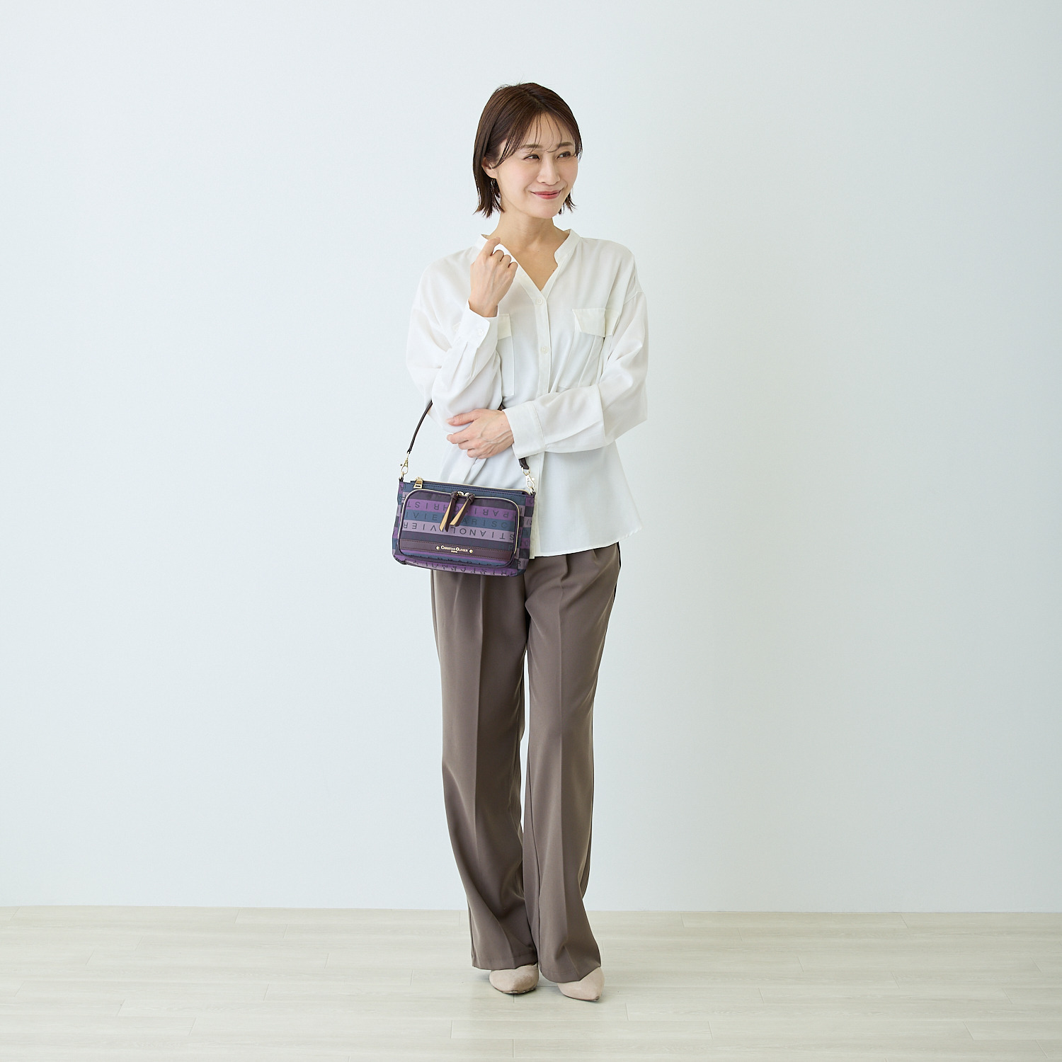 クリスチャン　オリビエ はっ水 グラデーションジャガード ２ウェイ多機能ポシェット