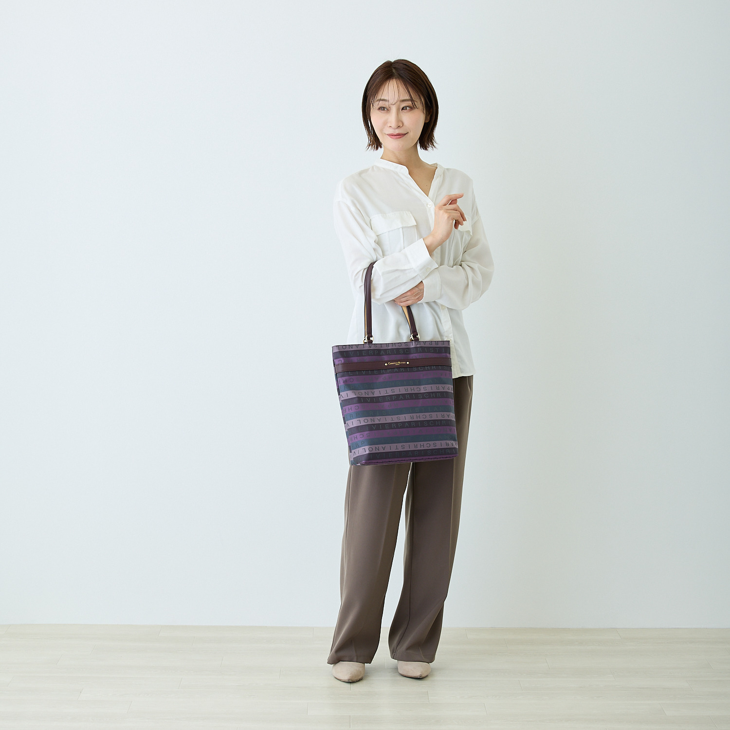 クリスチャン　オリビエ はっ水 グラデーションジャガード トートバッグ