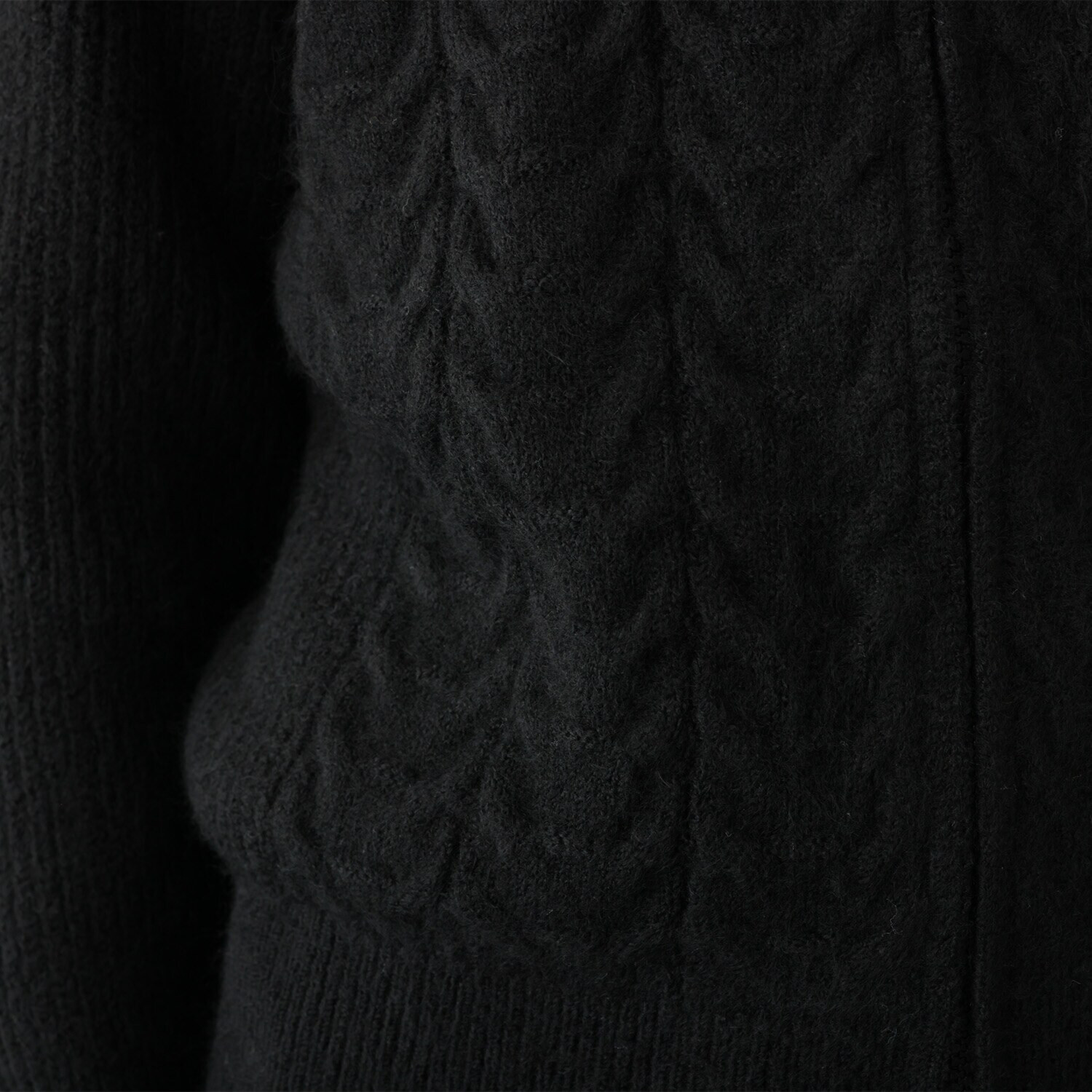 エムズ　スタイル ケーブル編アクセント ジップアップデザイン ニットパーカーブルゾン