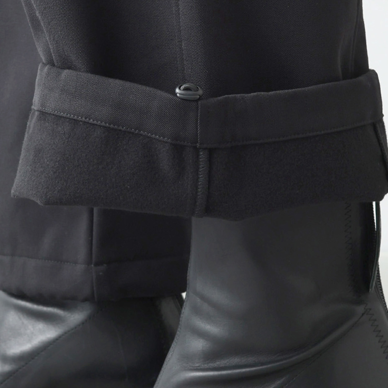 エムズ　スタイル 裏起毛ツイル バックシームアクセント 裾ドロストデザイン ベイカーセミワイドパンツ ＜股下７０ｃｍ＞