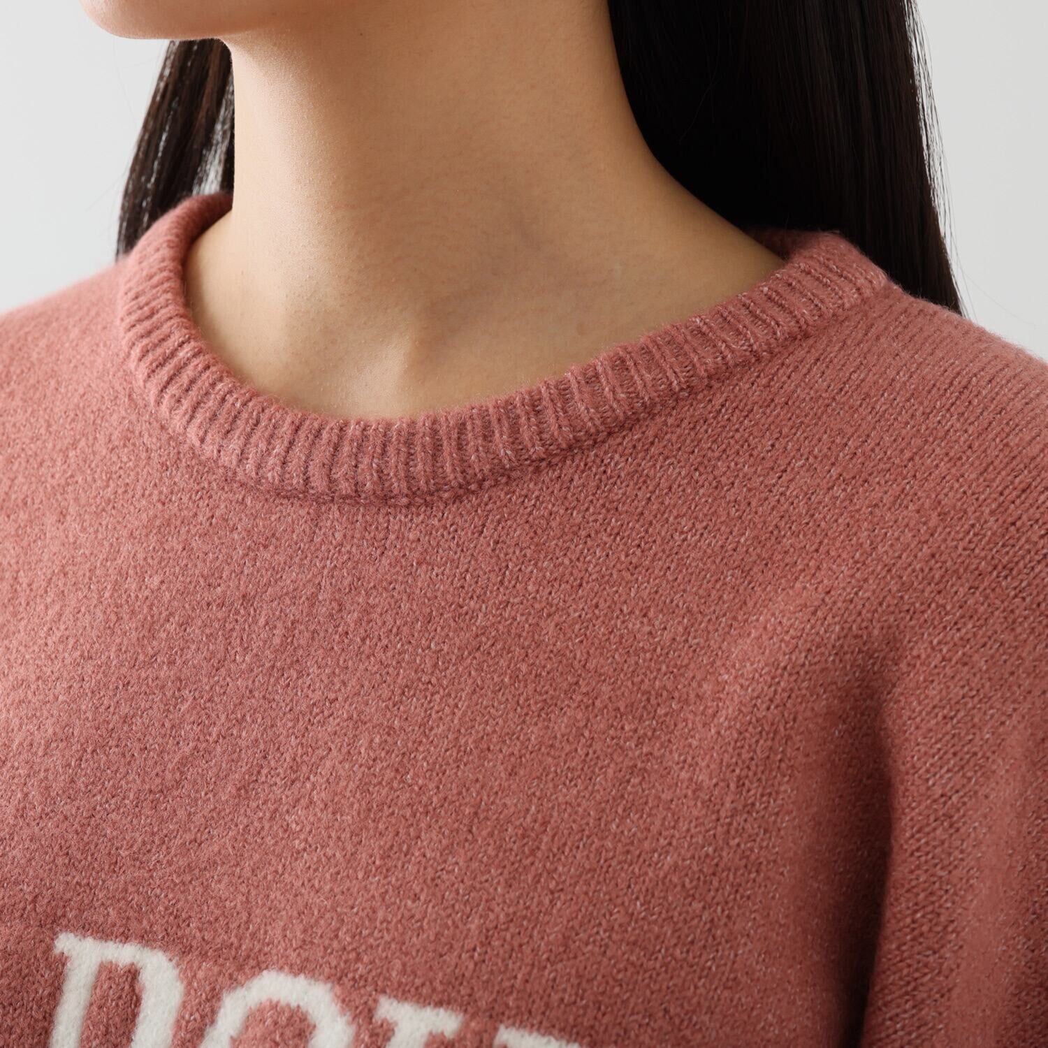 エムズ　スタイル ロゴジャガード リラックスできる 大人ニットプルオーバー