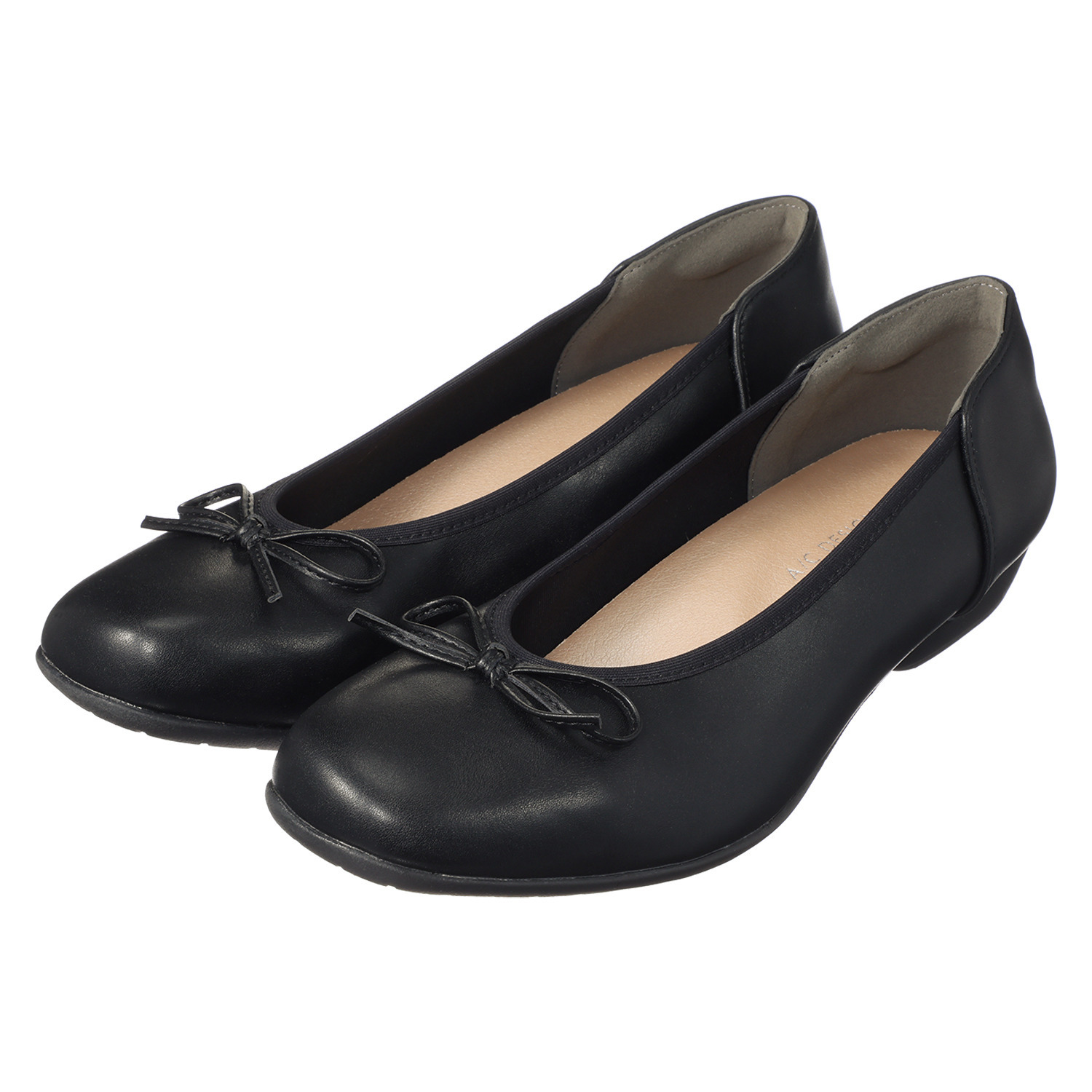 アルファキュービック 靴のマエストロ監修 軽量　ゆったり ストレッチリボンパンプス