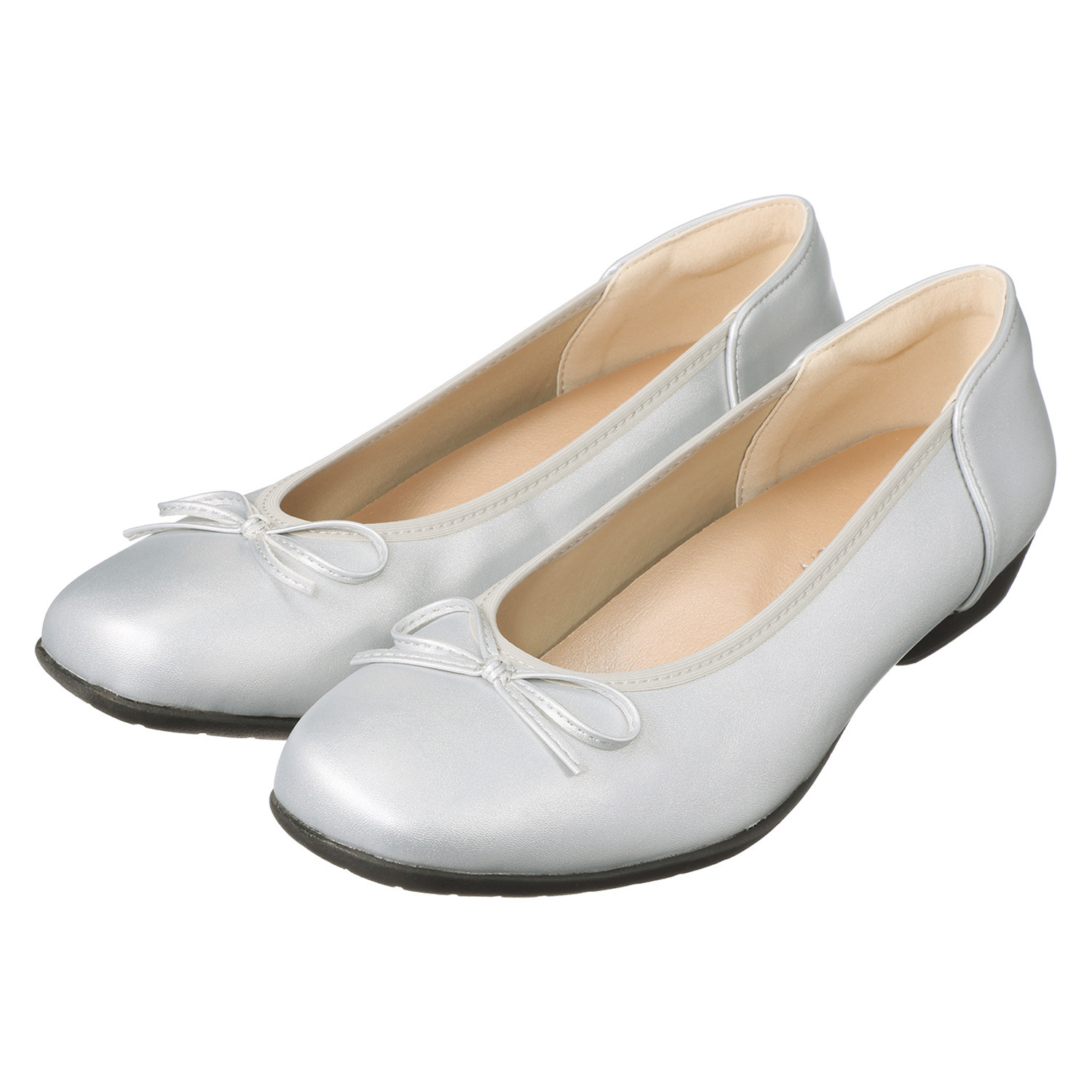 アルファキュービック 靴のマエストロ監修 軽量　ゆったり ストレッチリボンパンプス