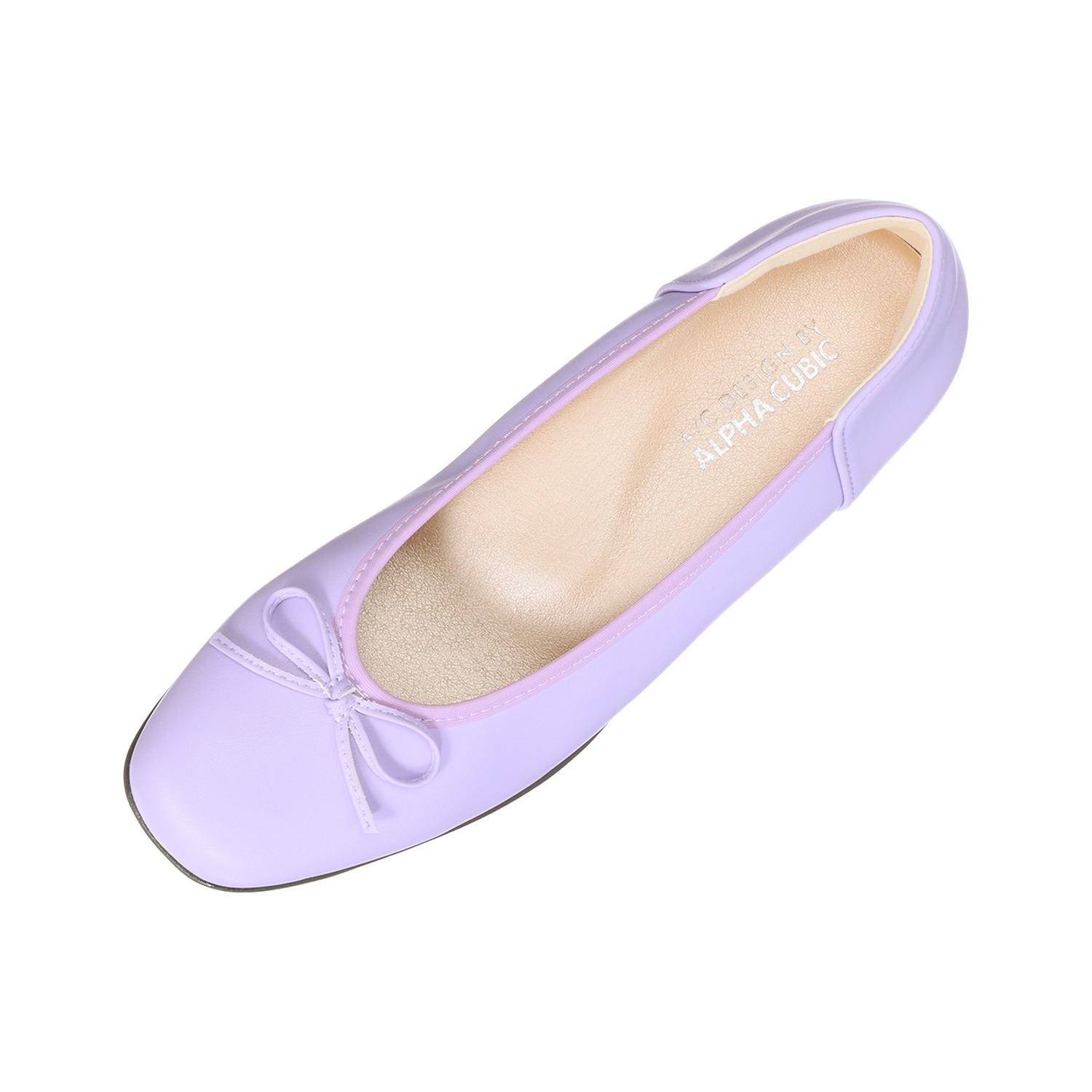 アルファキュービック 靴のマエストロ監修 軽量　ゆったり ストレッチリボンパンプス