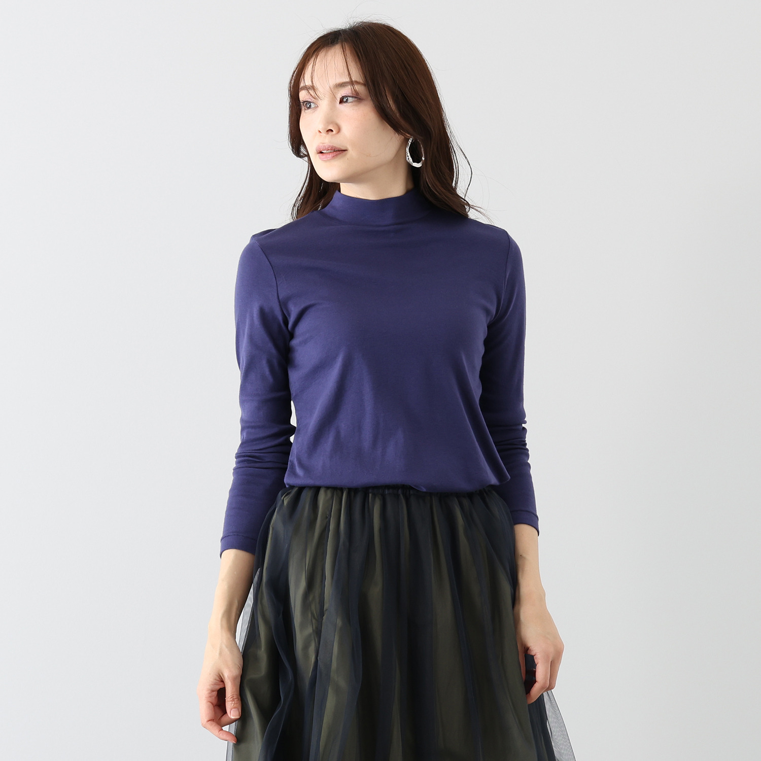 エイガールズ ＬＯＴＵＳシリーズ スビン綿混 マシュふわ（Ｒ） ハイネックプルオーバー