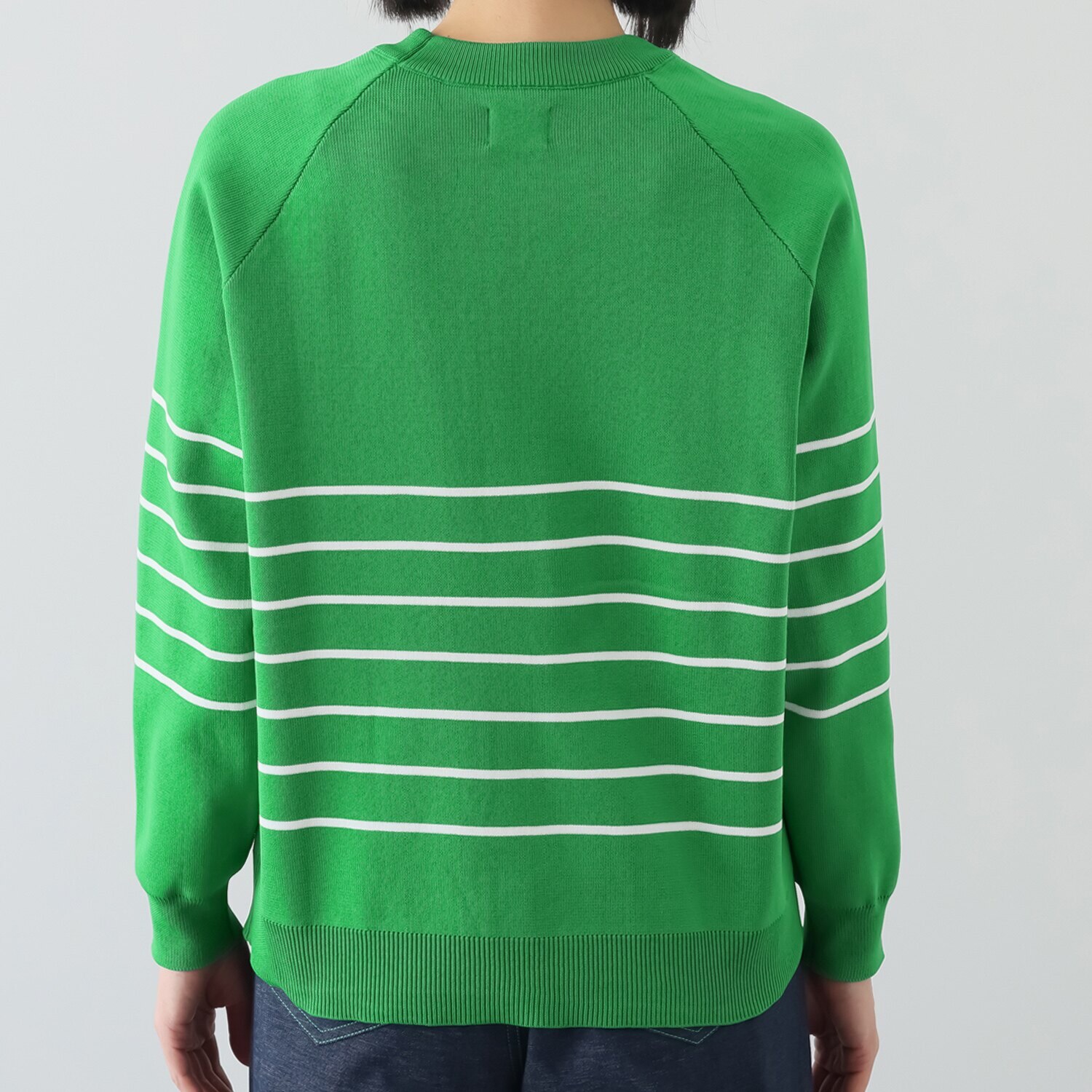 イクシーズ スポンジニット ボーダープルオーバー