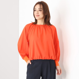 メリオン 贅沢なギャザーが リラックス＆エレガント ふわっと軽やかな プルオーバーブラウス