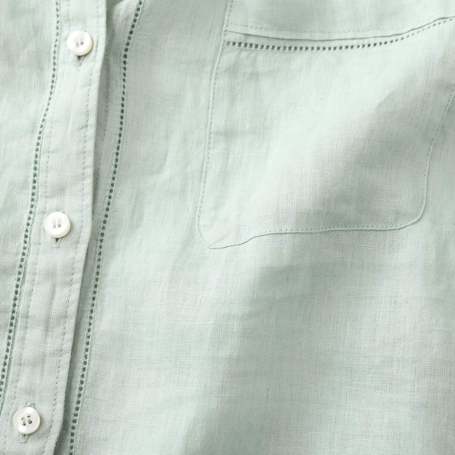 ウタオ フレンチリネン１００％ ピコ刺しゅう ２ウェイシャツ