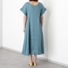 ウタオ フレンチリネン１００％ ２ウェイスリーブ マーメイドライン ロングワンピース