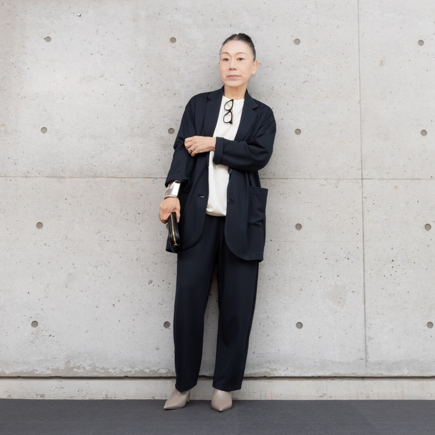 ヒロコ　デシネール なめらかスムースでつくる バレルシルエット ふんわり羽織る 大人のテーラード カーディガンジャケット