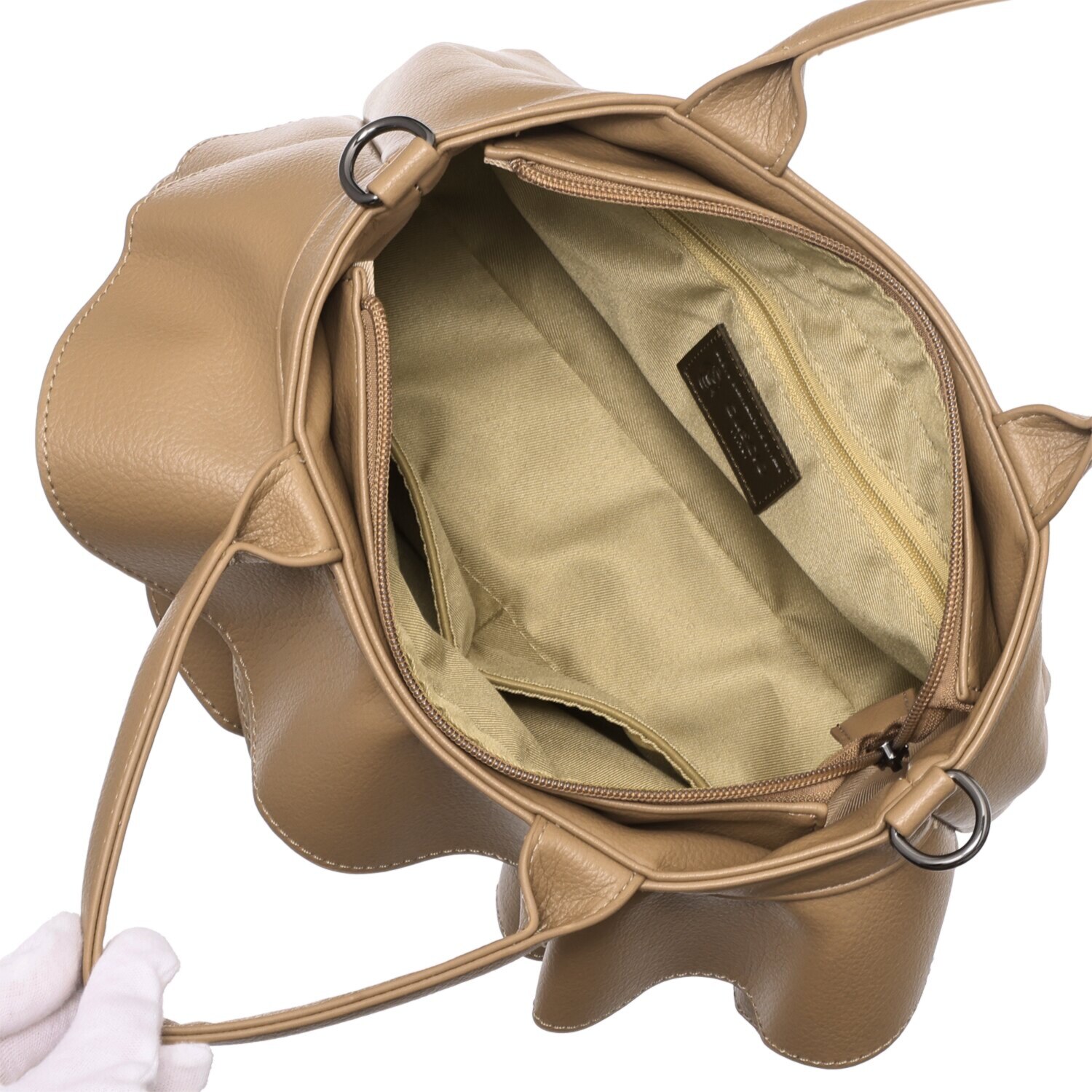 グッシオイタリー はっ水　レザータッチ ２ウェイフリル ミニショルダーバッグ ＜ラメポーチ付＞