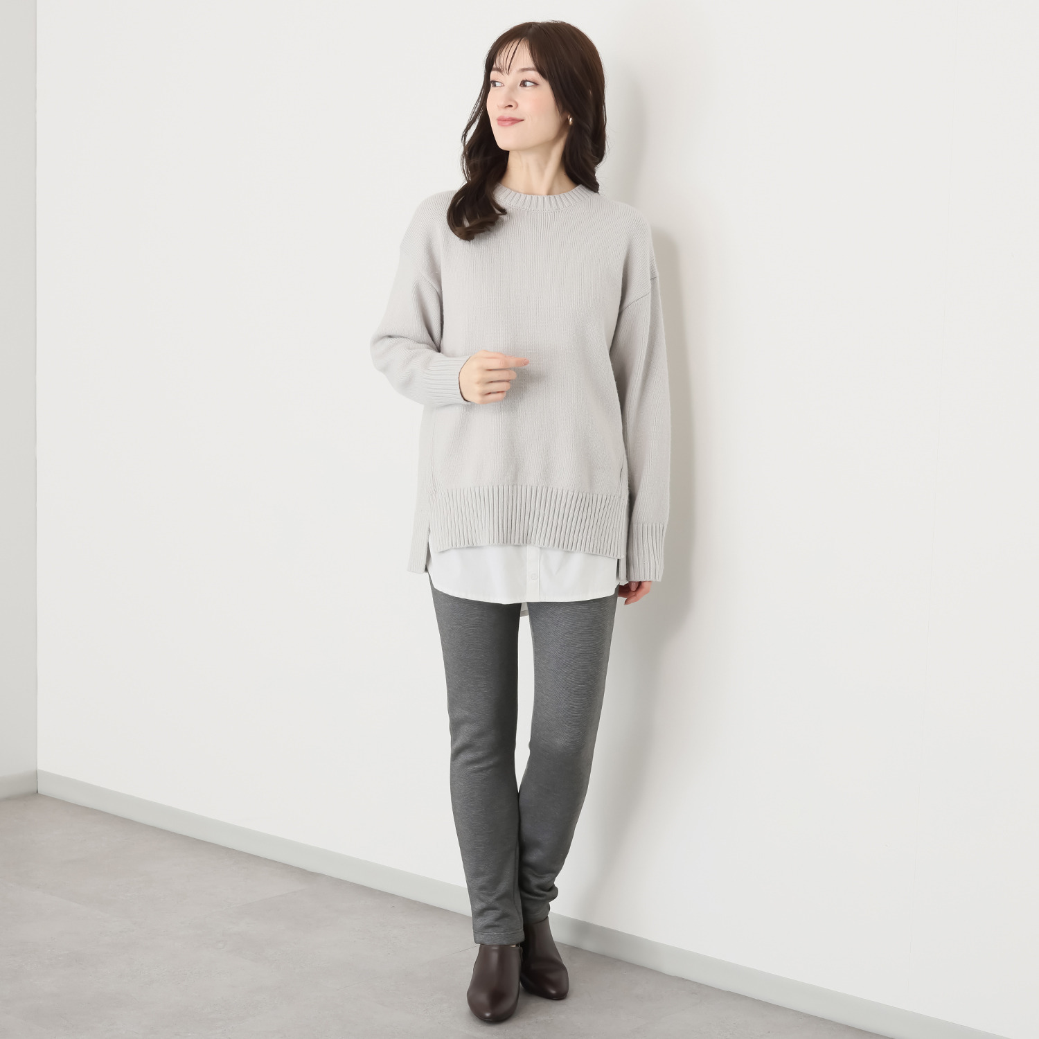 ピーツー 純日本製 ピーツー史上一番の暖かさ もこもこ裏起毛 スリムパンツ ＜股下７４ｃｍ＞