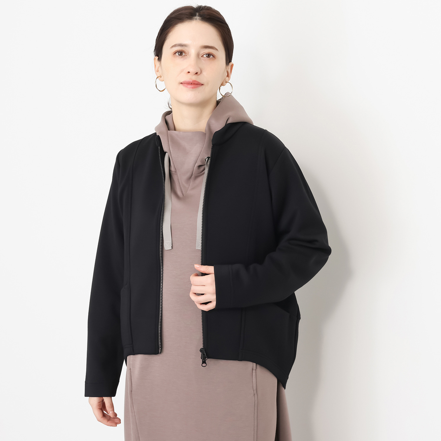 ゼラールスポーツ 新鮮シルエット！ ファインループジャージー ラウンドフォルム ライダースジャケット