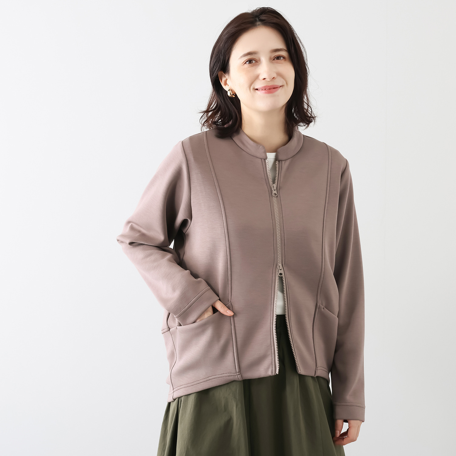 ゼラールスポーツ 新鮮シルエット！ ファインループジャージー ラウンドフォルム ライダースジャケット