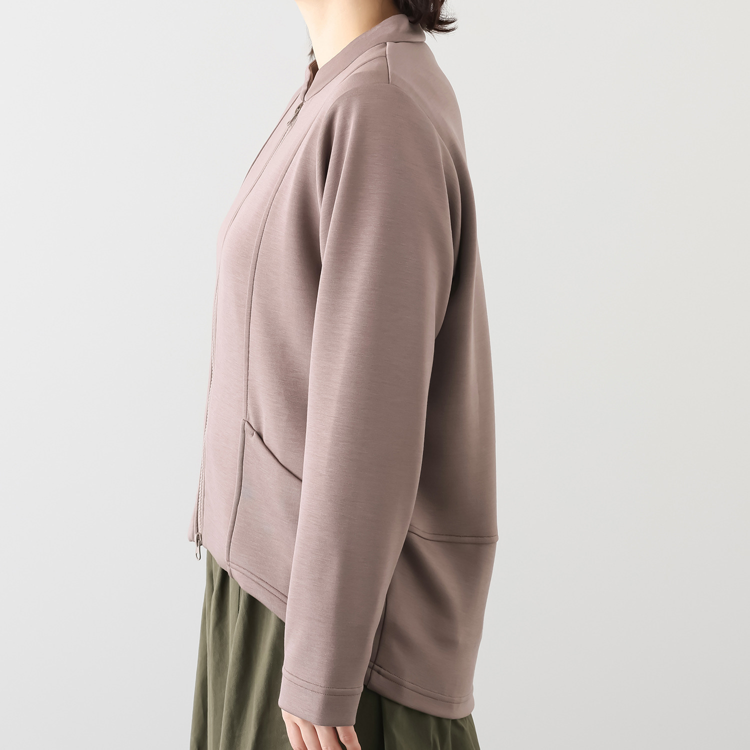 ゼラールスポーツ 新鮮シルエット！ ファインループジャージー ラウンドフォルム ライダースジャケット