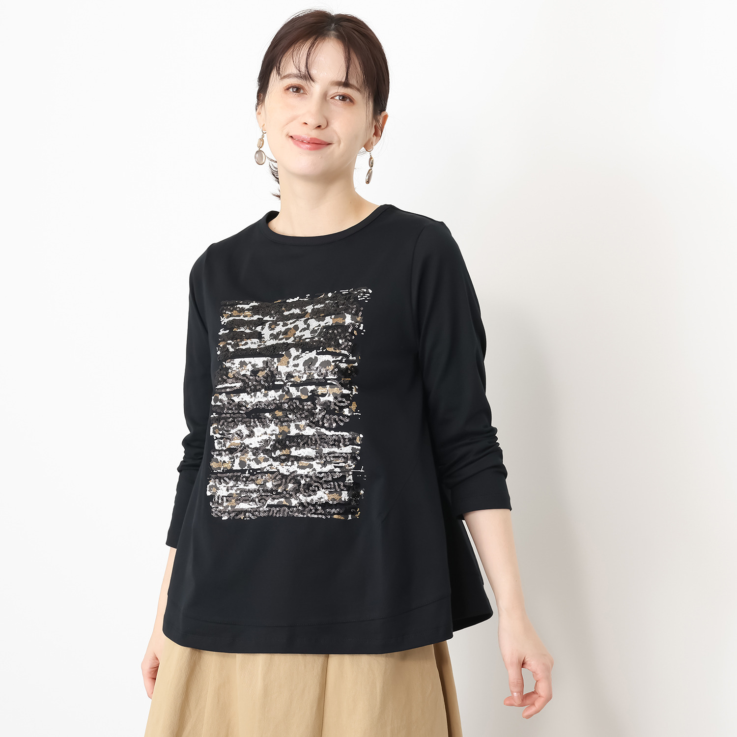 ゼラールスポーツ コットン１００％ 刺しゅうモティーフ ロングスリーブ プルオーバー