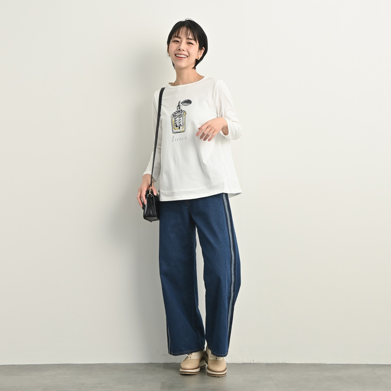 ゼラールスポーツ コットン１００％ 刺しゅうモティーフ ロングスリーブ プルオーバー