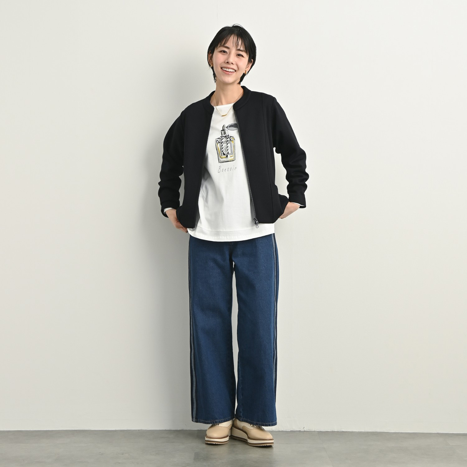 ゼラールスポーツ コットン１００％ 刺しゅうモティーフ ロングスリーブ プルオーバー