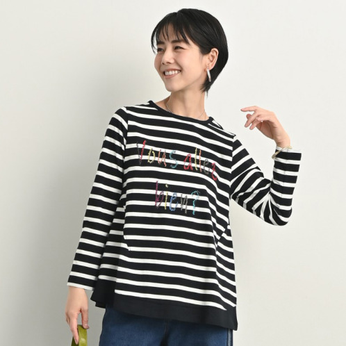 ゼラールスポーツ コットン１００％ 刺しゅうモティーフ ロングスリーブ プルオーバー