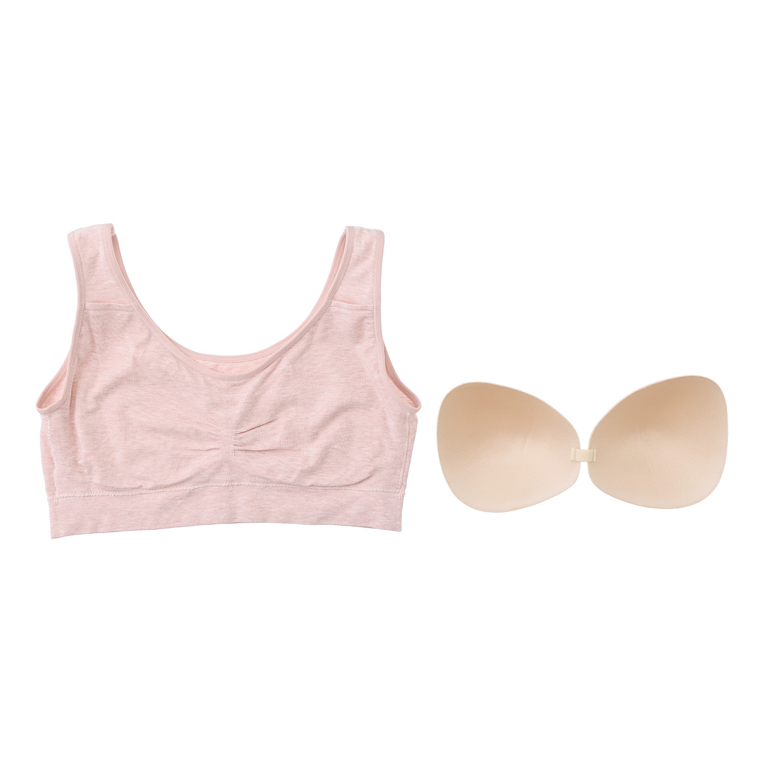 おしり家 サイズ選び不要！ Ｓ〜３Ｌサイズまで着用可 分離型パット付 ここちワンフィットブラ