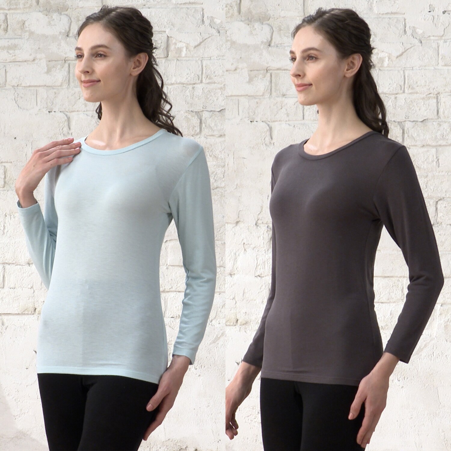 ジュエル 至福の柔らかさ ヒアルロン酸加工　Ｗ重ね 九分袖インナー２枚組