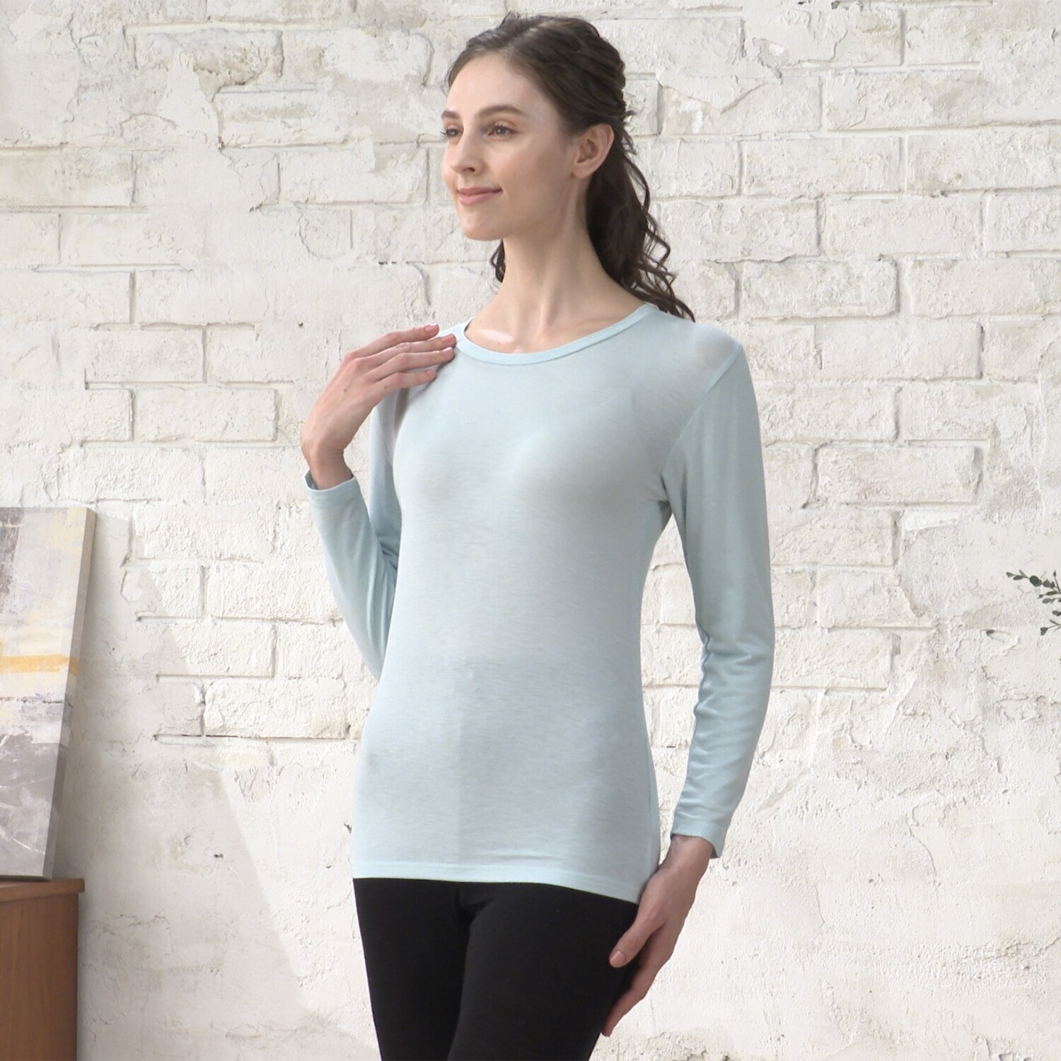 ジュエル 至福の柔らかさ ヒアルロン酸加工　Ｗ重ね 九分袖インナー２枚組