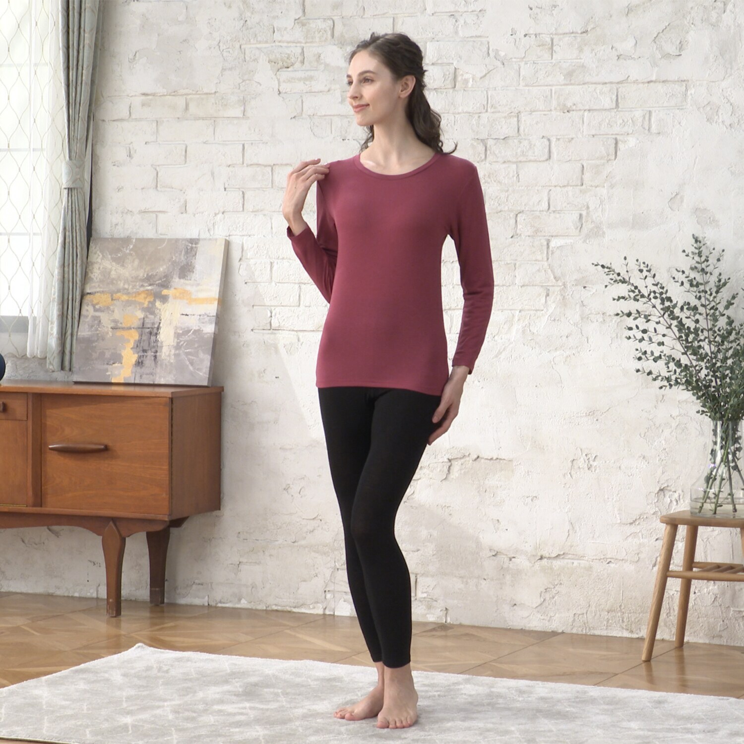 ジュエル 至福の柔らかさ ヒアルロン酸加工　Ｗ重ね 九分袖インナー２枚組