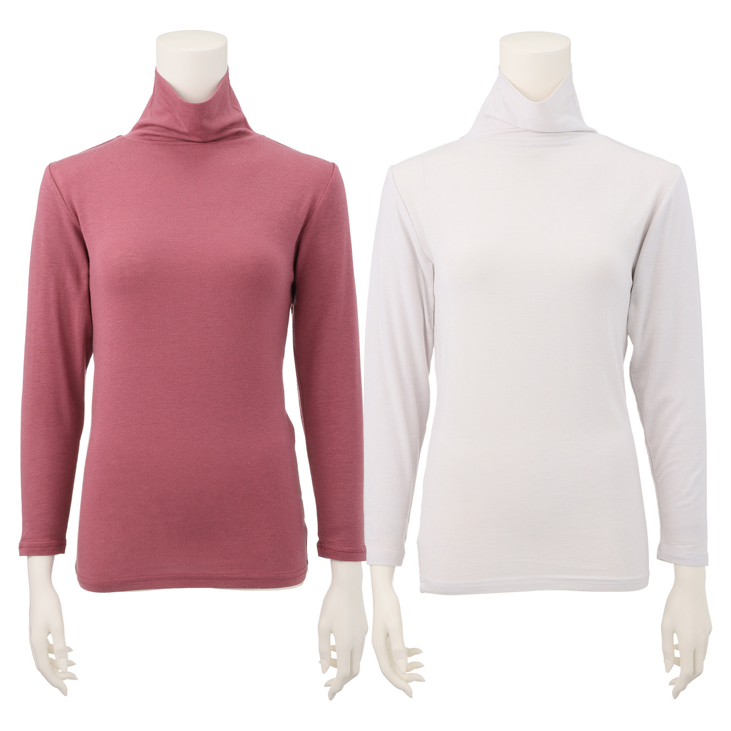 ジュエル 至福の柔らかさ ヒアルロン酸加工　Ｗ重ね タートルネック２枚組