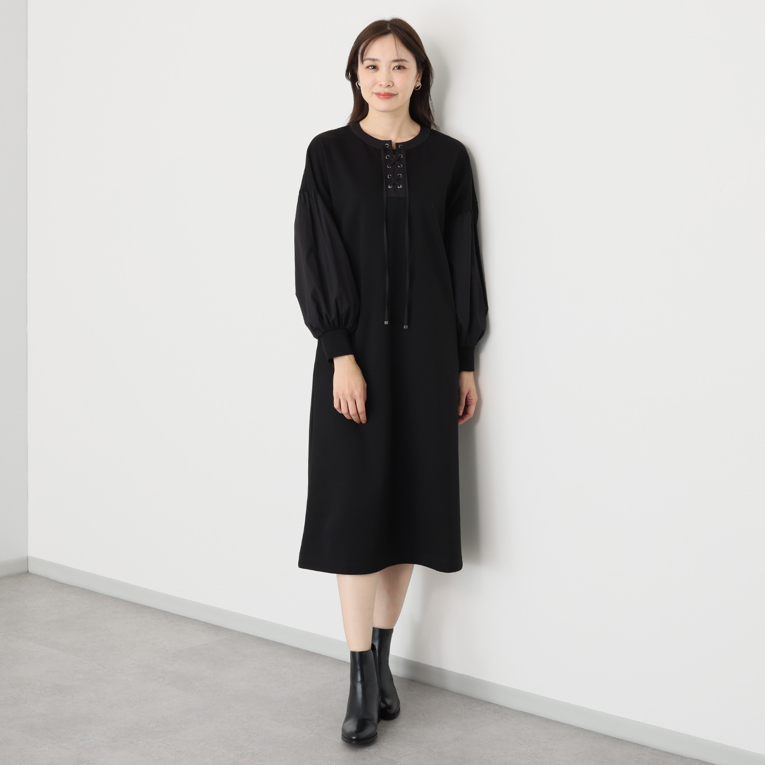 キョウコ　ヒガ 異素材ミックス ロングワンピース