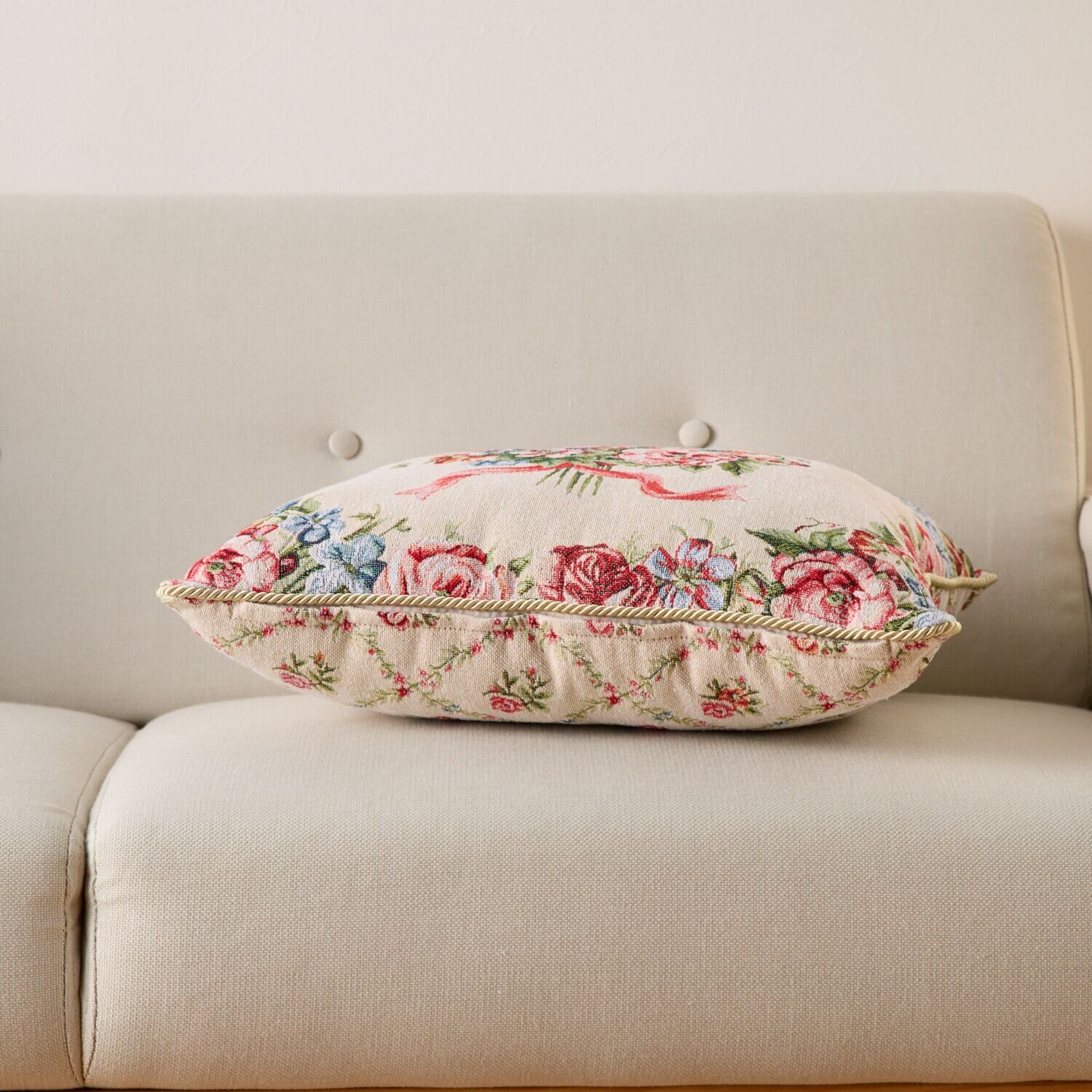 リバーシブル ゴブラン織クッション ２色組