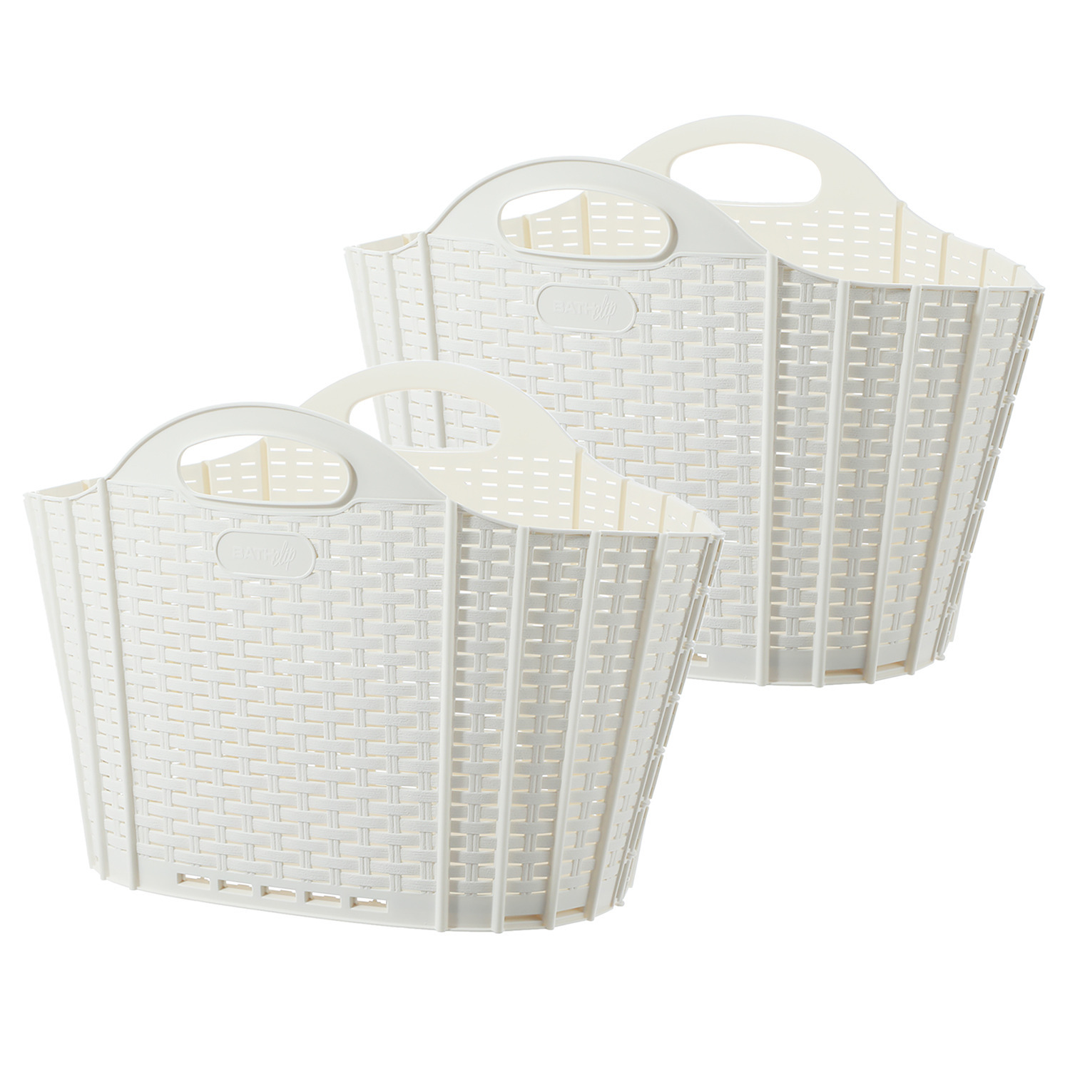 コンパクトに収納できる ハルサスタジオ 折りたためる ランドリーバスケットミニ ２個セット