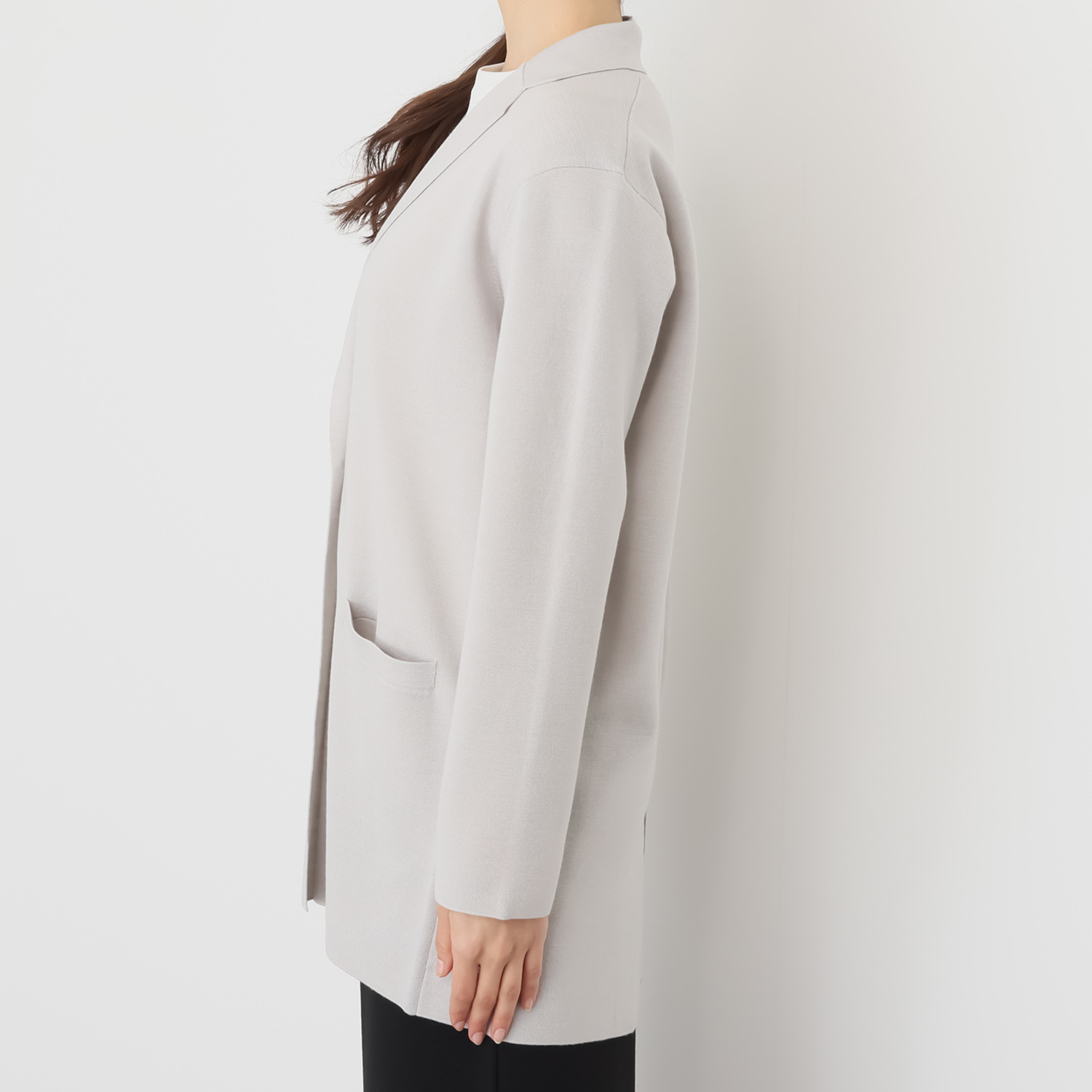 アズイズ　ビーマイセルフ バイ　ネイチャーズ ウールシルク ミラノリブ ライトジャケット