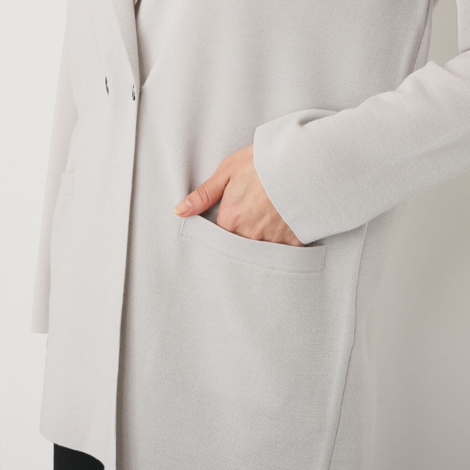 アズイズ　ビーマイセルフ バイ　ネイチャーズ ウールシルク ミラノリブ ライトジャケット