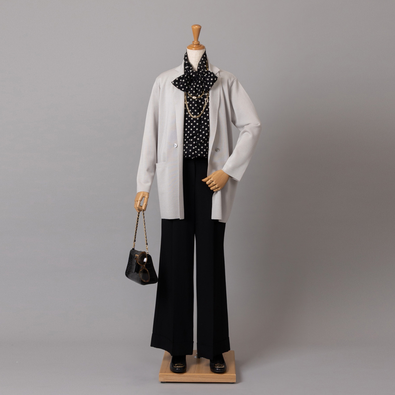 アズイズ　ビーマイセルフ バイ　ネイチャーズ ウールシルク ミラノリブ ライトジャケット