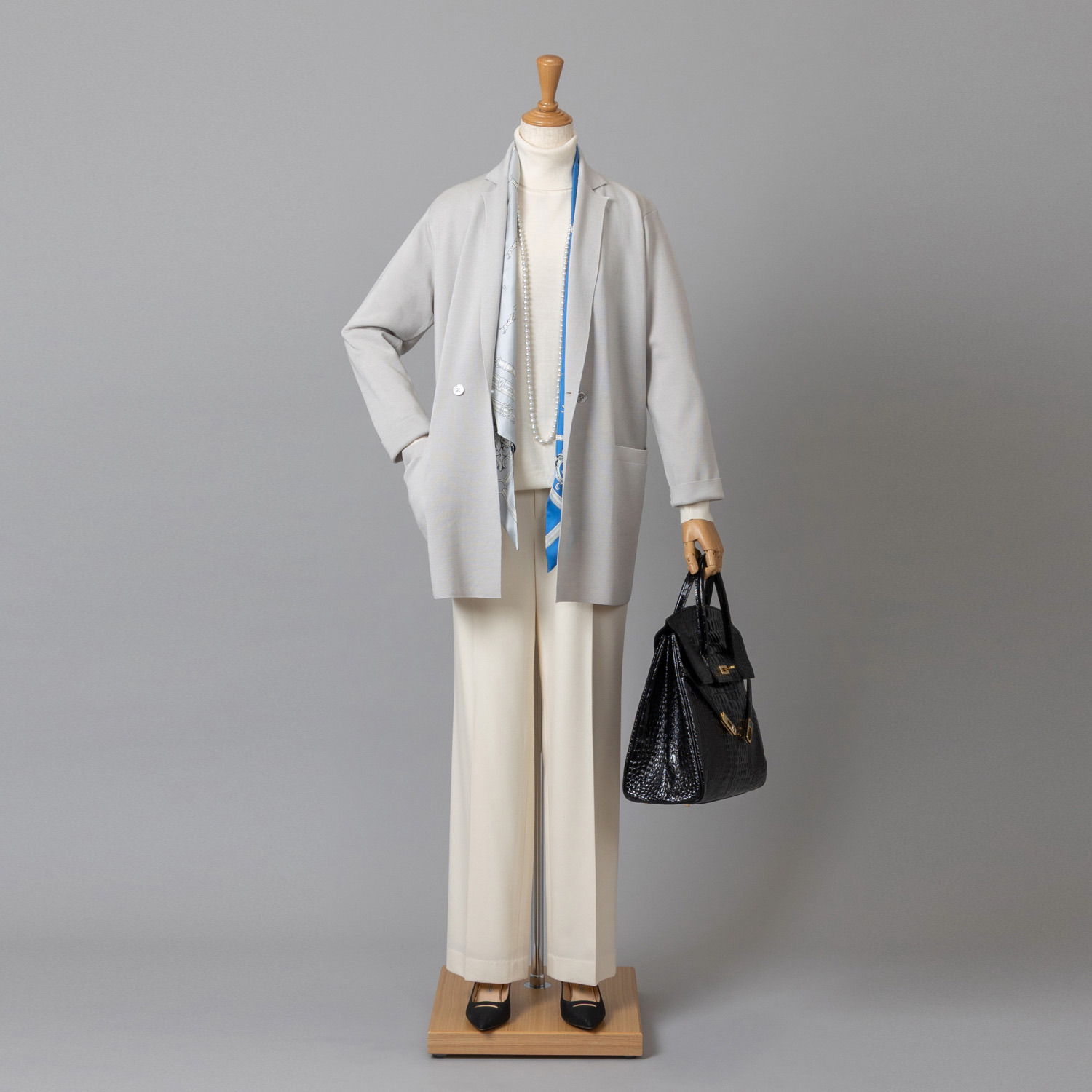 アズイズ　ビーマイセルフ バイ　ネイチャーズ ウールシルク ミラノリブ ライトジャケット