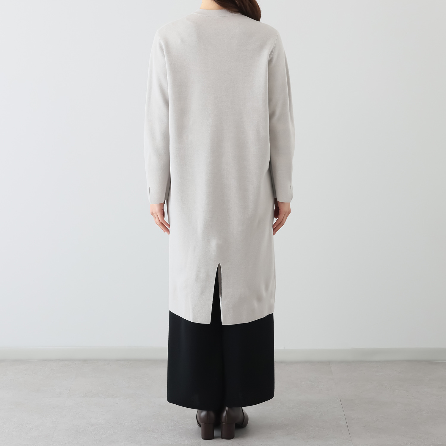 アズイズ　ビーマイセルフ バイ　ネイチャーズ ウールシルク ミラノリブ ダブルボタン使いコート