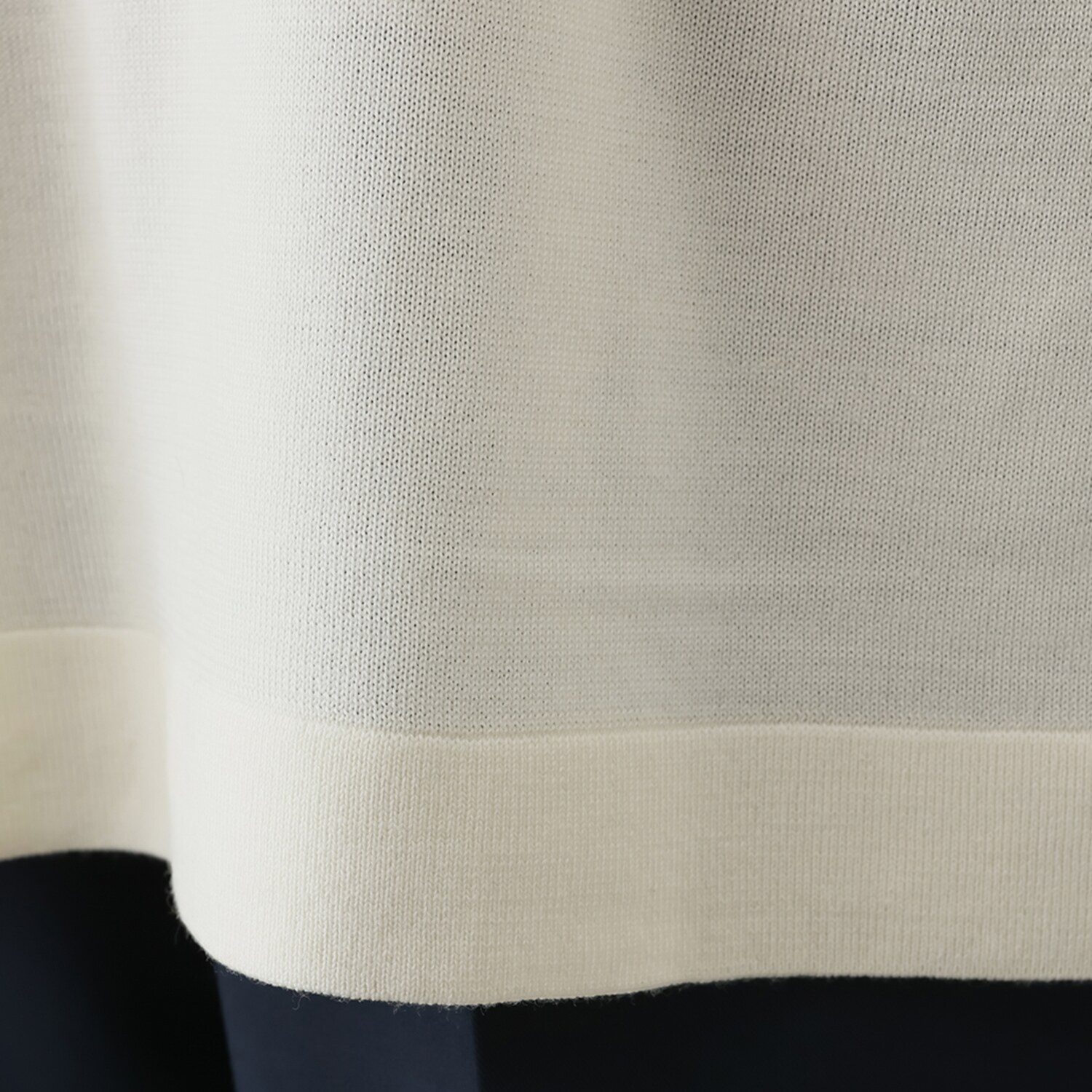 アズイズ　ビーマイセルフ バイ　ネイチャーズ ウールシルク 配色ライン チュニックプルオーバー