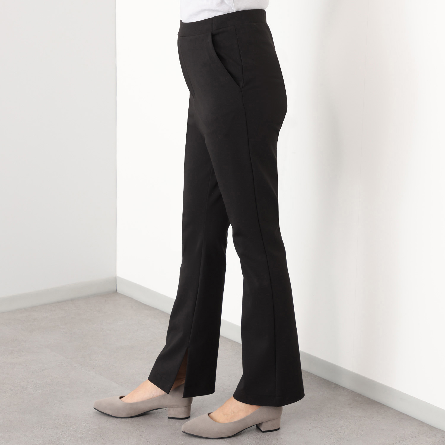 ヘ・エラ １サイズ細見え！？ 大人のクールな ハイテンション フレアーパンツ