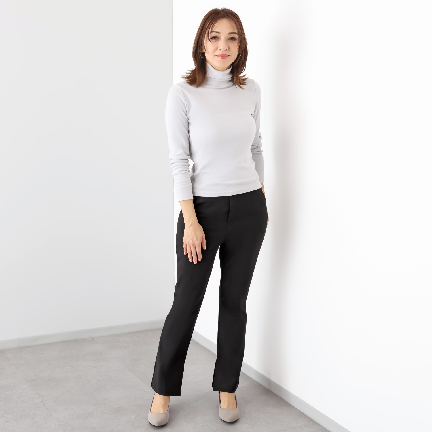 ヘ・エラ １サイズ細見え！？ 大人のクールな ハイテンション フレアーパンツ