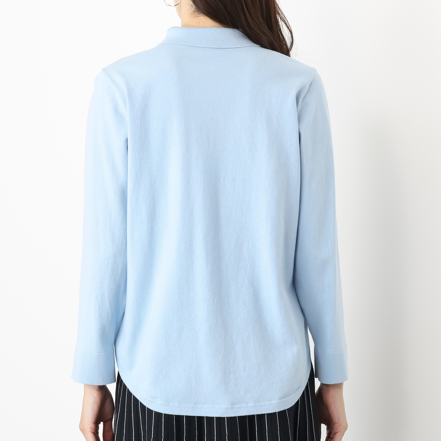 スピンブルー イタリアＭＴＢ社製 エーゲ海コットン混 襟付ニットシャツ